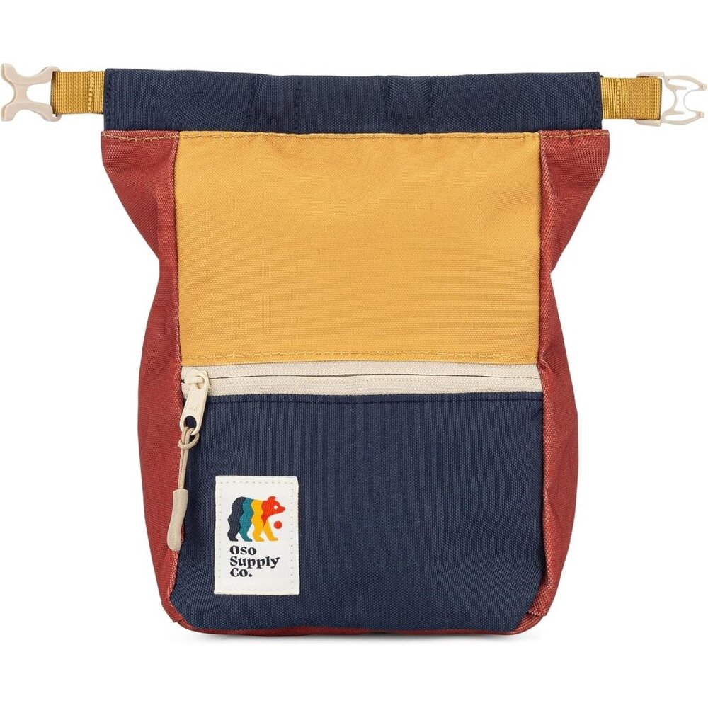 Oso Supply Co Bouldering Chalk Bucket Bag Multi Color Block Navy‎ Gold Rust NEW